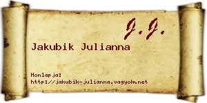 Jakubik Julianna névjegykártya